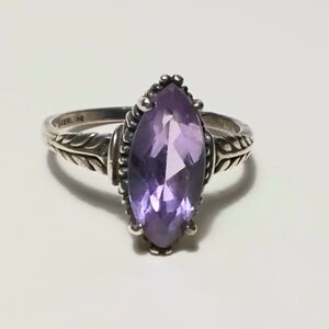 Kabana 925 Silver Amethyst Ring Sz 8-3/4